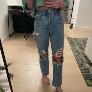 AGOLDE 90’s mid rise loose fit ripped jeans